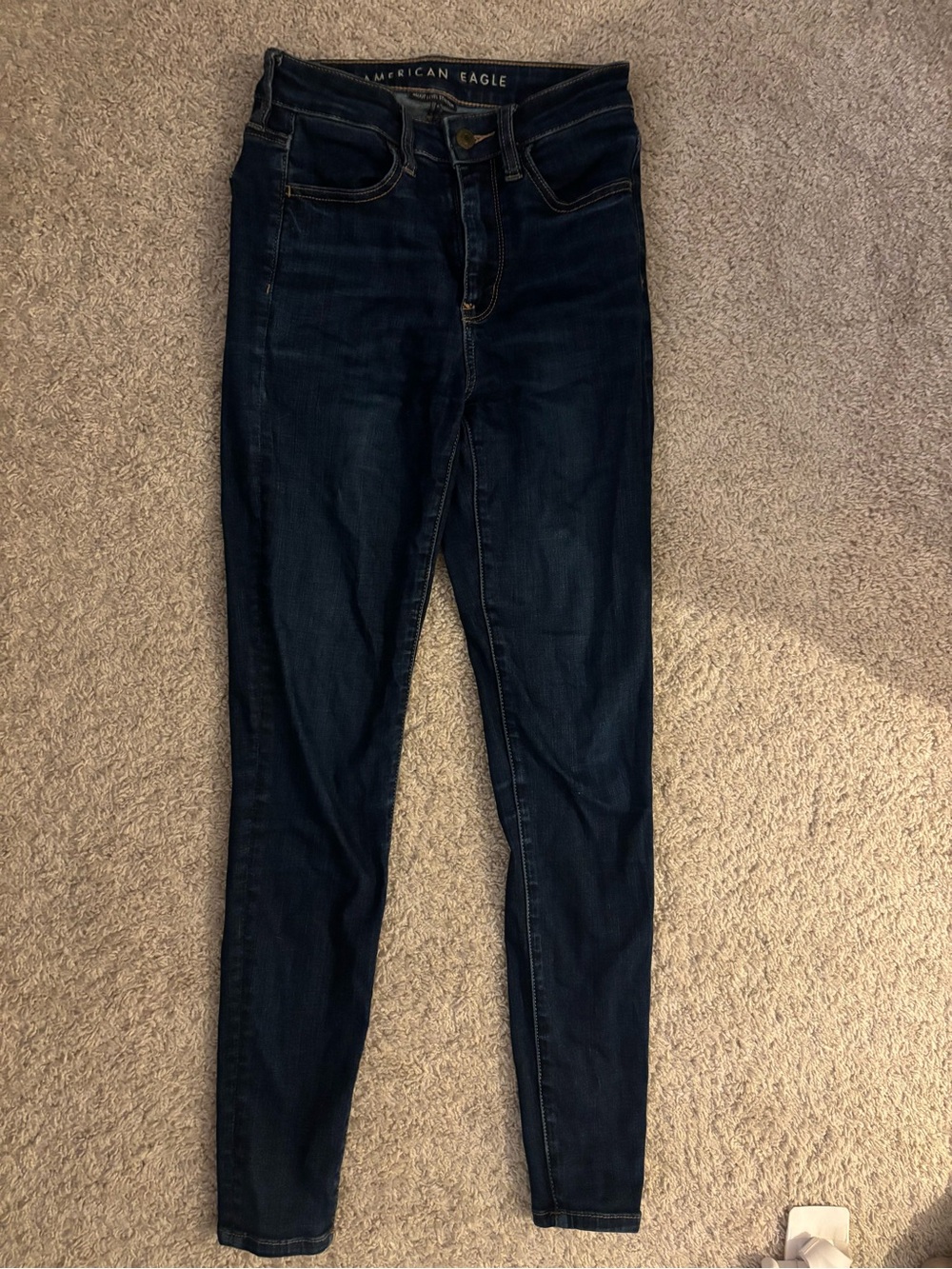American Eagle Outfitters Dark Indigo High-Rise Skinny Jeans